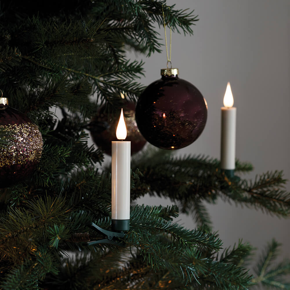 Konstsmide LED-Weihnachtsbaumkette, kabellose Kerzen, 10er-Set