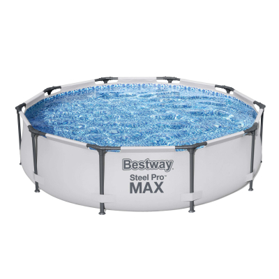 Bestway Steel Pro MAX Frame Pool-Set mit Filterpumpe Ø 305 x 76 cm, lichtgrau, rund
