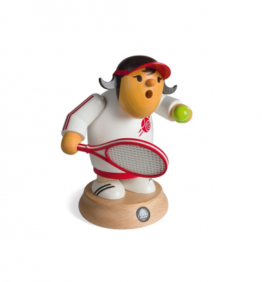 Müller-Kleinkunst Erzgebirge - Räuchermann, Müllerchen Tennisspielerin, 12x16 cm
