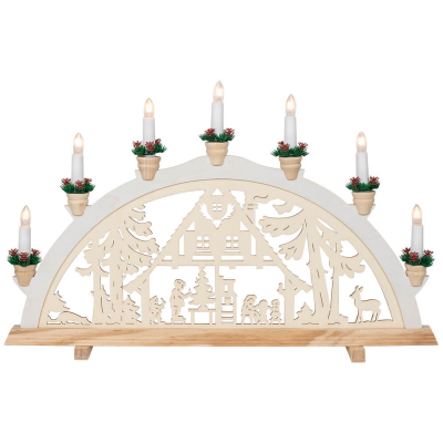 Weihnachtsleuchter Waldhaus am Weihnachtstag, 7 x E10/24V/3W