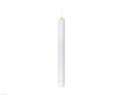 STAR Trading LED-Wachskerzen-Set Flamme weiß 16-28cm 4er-Set