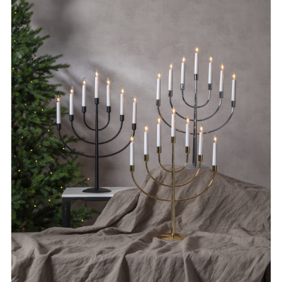 STAR Trading LED-Leuchter Metall Titus schwarz 7 BS