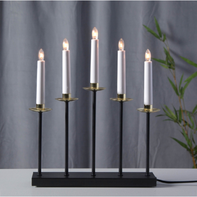 STAR Trading Leuchter Metall Greta schwarz/messing 5 BS