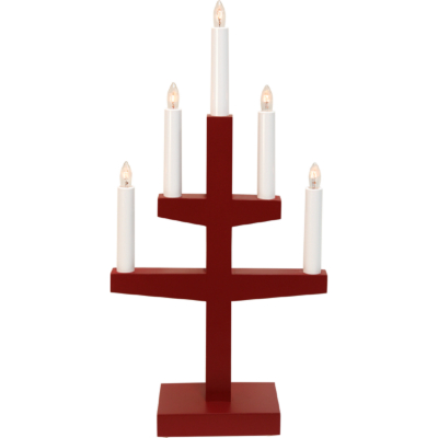 STAR Trading Leuchter Holz Trapp rot 5 BS