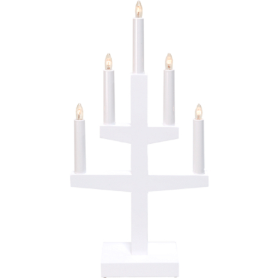 STAR Trading Leuchter Holz Trapp weiß 5 BS