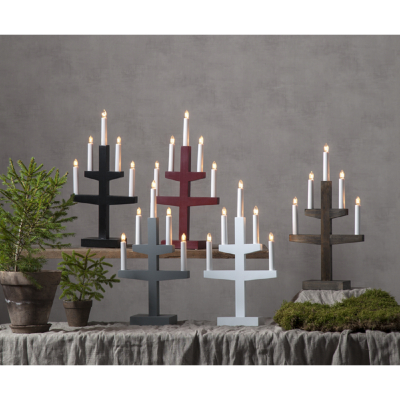 STAR Trading Leuchter Holz Trapp weiß 5 BS