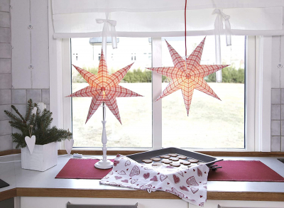 STAR Trading Stern Papier Lisa 54cm rot/weiß innen