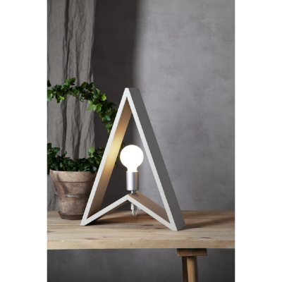 STAR Trading Holzlampe KIL 48cm grau-beige