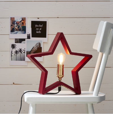 STAR Trading Holzstern LYSeKIL 30cm rot