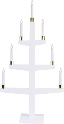 STAR Trading LED-Leuchter Holz Halla weiß 7 BS