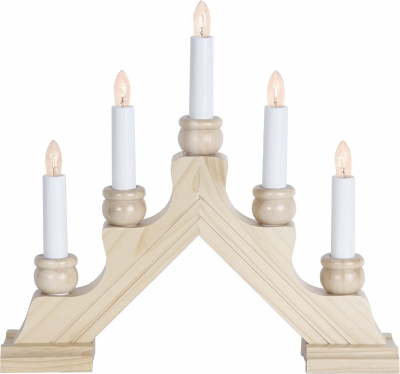 STAR Trading Leuchter Holz Karin (Pyramide) natur 5 BS