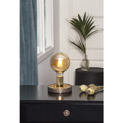 STAR Trading Leuchte Magic E27 mit Schalter braun/messing