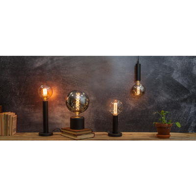 STAR Trading Leuchte Glans 10cm E27 m. Schalter schwarz