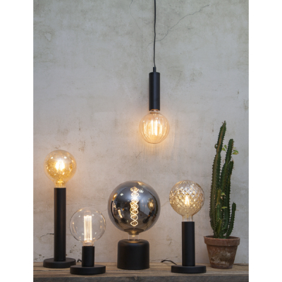 STAR Trading Leuchte Glans 10cm E27 m. Schalter schwarz