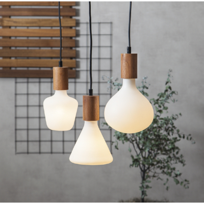 STAR Trading Lampenfassung Holz E27 Textilkabel 3,5m natur