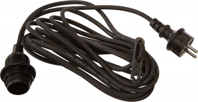 STAR Trading Lampenfassung E27 outdoor 5m schwarz