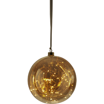STAR Trading Glaskugel Glow mit Dew Drops 80 BS ww/orange