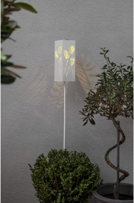 STAR Trading Solar-LED-Stab Albaleaf weiß/warmweiß außen