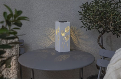 STAR Trading Solar-LED-Stab Albaleaf weiß/warmweiß außen