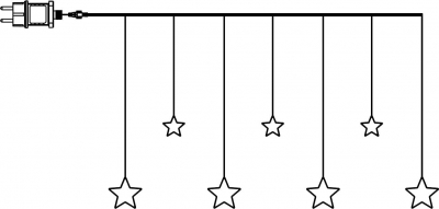 STAR Trading LED-Lichtvorhang Dew Drop Stars 84 BS warmweiß innen