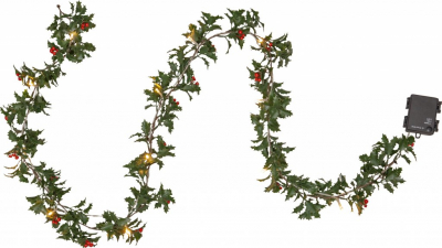 STAR Trading LED-Girlande HOLLY 180cm 12 BS warmweiß/grün außen