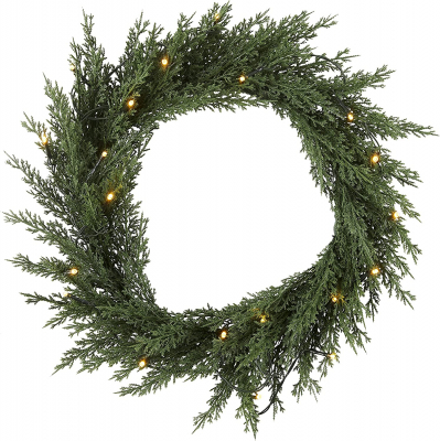 STAR Trading LED-Kranz Thuja 40cm 20 BS warmweiß außen