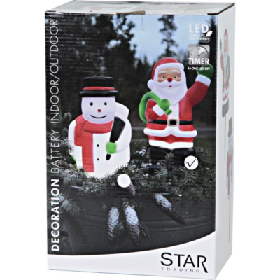 STAR Trading LED-Weihnachtsmann 28 cm mit Erdspieß