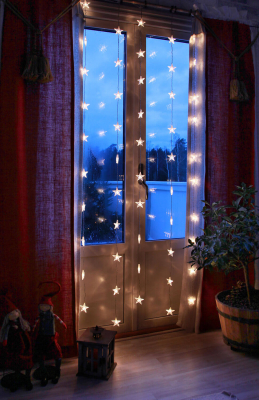 STAR Trading LED-Sternenvorhang 50 BS warmweiß/transp. innen