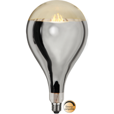 STAR Trading LED-E27 Dekolampe 2000K 8W 400lm verspiegelt silber