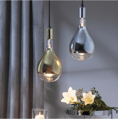 STAR Trading LED-E27 Dekolampe 2000K 8W 400lm verspiegelt silber