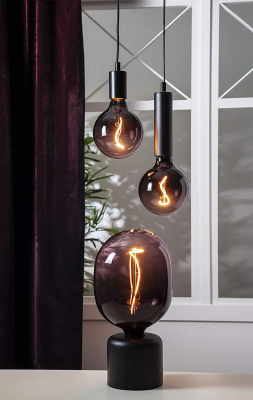 STAR Trading LED-E27 Dekolampe 1800K 4W 60lm aubergine/pink