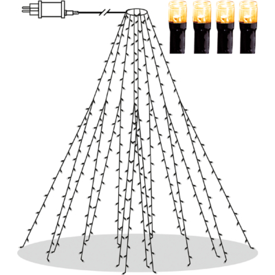 STAR Trading LED-Lichterkette Quick Lights 2m 360 BS ww/grün außen