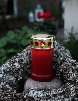 STAR Trading 12 Grablichter LED rot/gold - Thekendisplay