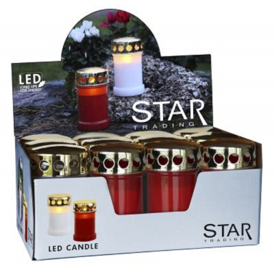 STAR Trading 12 Grablichter LED rot/gold - Thekendisplay