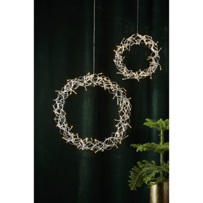STAR Trading LED-Kranz Curly 30cm ww/transparent innen