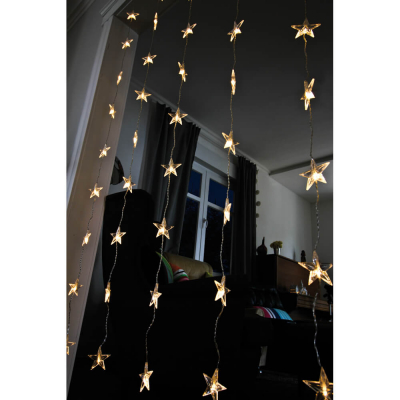 LED-Sternenlichtervorhang, 30 warmweiße