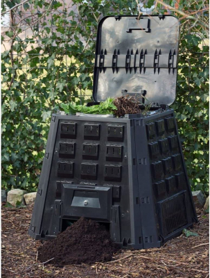 NATURE Thermo-Kompostsilo - PP, 400 l, schwarz, faltbar - H80 x 88,5 x 88,5 cm