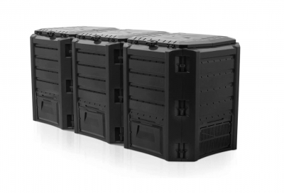 NATURE Thermo-Kompostsilo - PP, 1200 l, schwarz, faltbar - H 82,6 x 198 x 71,9 cm