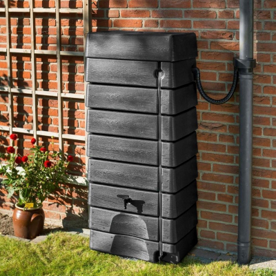 NATURE Regenwassertank (Serie 320), Mauermodell - HDPE, 276 L, Anthrazit