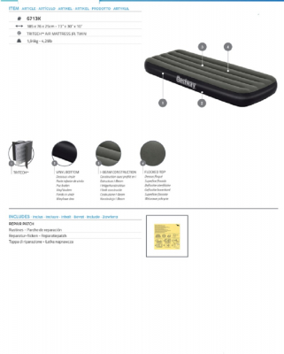 Bestway TriTech Luftbett Single XL/Lo 185 x 76 x 25 cm