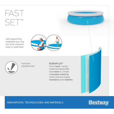 Bestway Fast Set Aufstellpool ohne Pumpe Durchmesser 183 x 51 cm