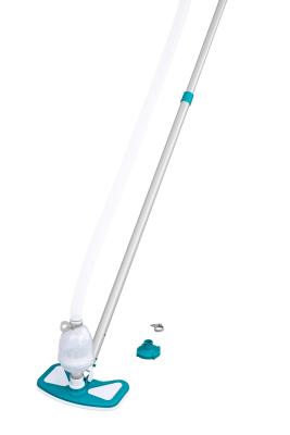 Bestway Flowclear Poolpflege Basis-Set AquaClean mit pumpenbetriebenem Poolsauger & Kescher, für Poolgrößen bis 610 cm