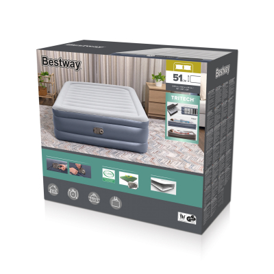Bestway TriTech Luftbett mit integrierter Elektropumpe  Double XL/Hi 203 x 152 x 51 cm