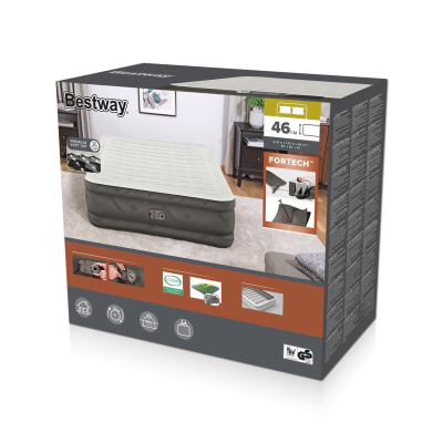 Bestway Fortech Luftbett mit integrierter Elektropumpe Double XL/Mid 203 x 152 x 46 cm