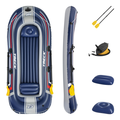 Bestway Hydro-Force Schlauchboot-Set für 3 Erwachsene + Kind Treck X3 307 x 126 x 39 cm