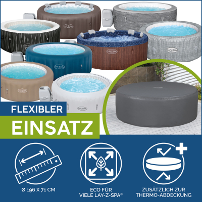 Bestway LAY-Z-SPA Xtras EnerySense Thermo-Komplettabdeckung Durchmesser 196 x 71 cm