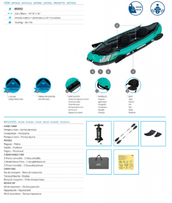 Bestway Hydro-Force Ventura Elite X2 330 x 86 x 48 cm, 2-Personen-Kajak