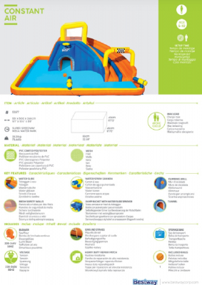 Bestway H2OGO! Mega-Wasserpark mit Dauergebläse Speedway 551 x 502 x 265 cm