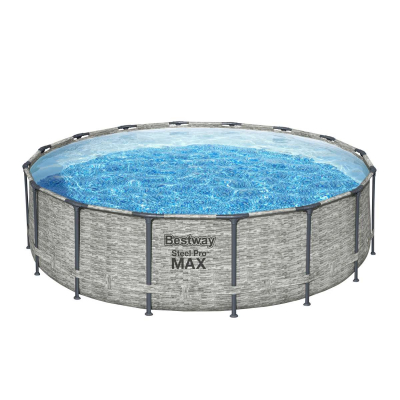 Bestway Steel Pro MAX Frame Pool Komplett-Set mit Filterpumpe Durchmesser 488 x 122 cm