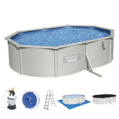 Bestway Hydrium Stahlwandpool Komplett-Set mit Sandfilteranlage 500 x 360 x 120 cm
